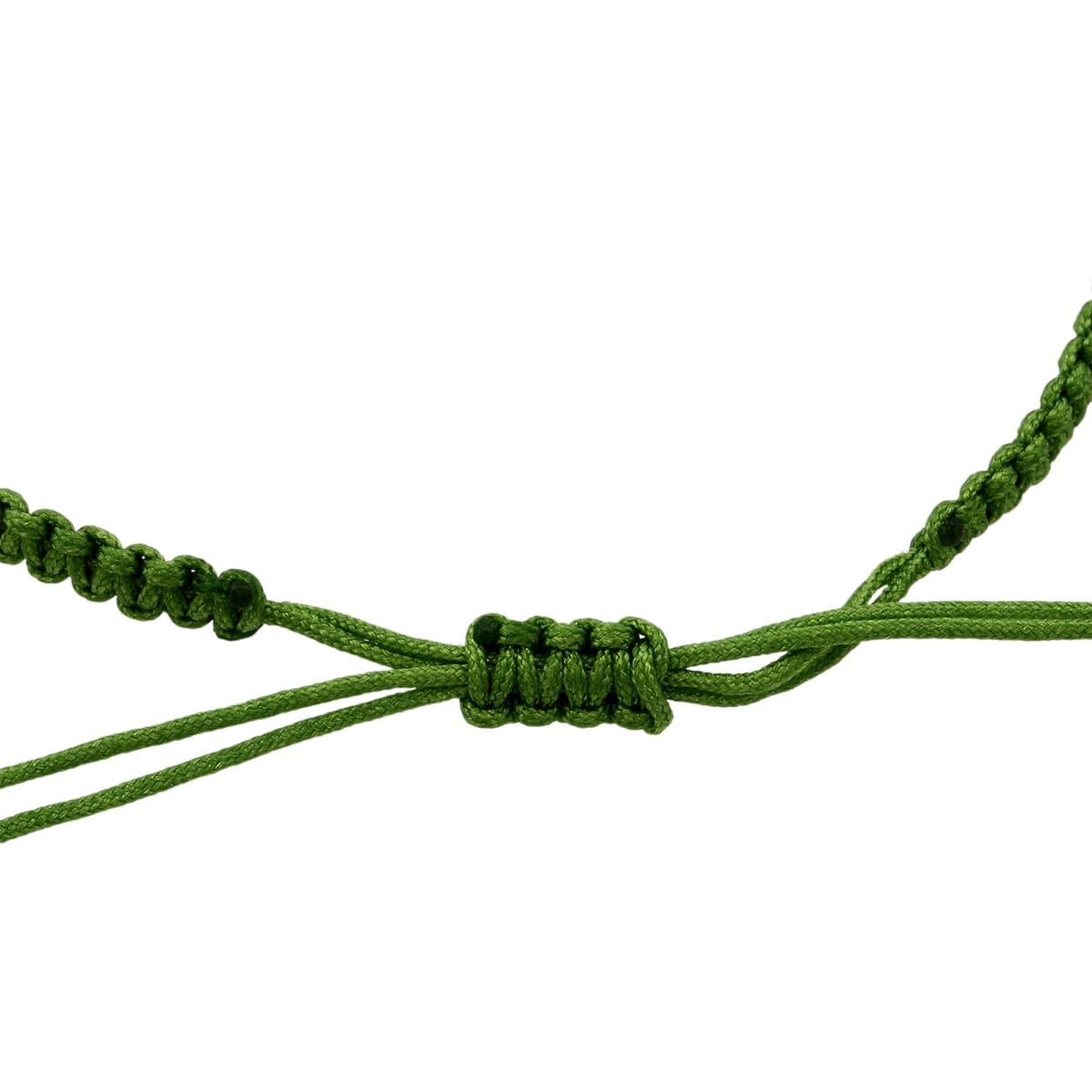 24K Yellow Gold Daisy Floral Green Thread Adjustable Bracelet 0.11 Grams image number 4