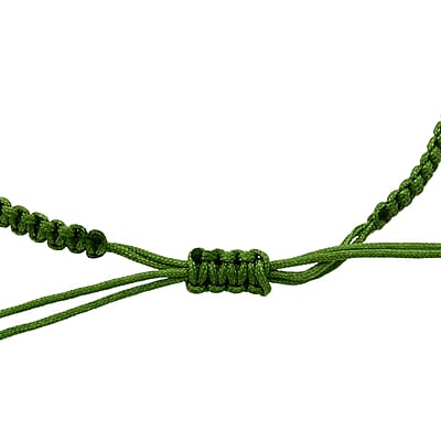 24K Yellow Gold Daisy Floral Green Thread Adjustable Bracelet 0.11 Grams 