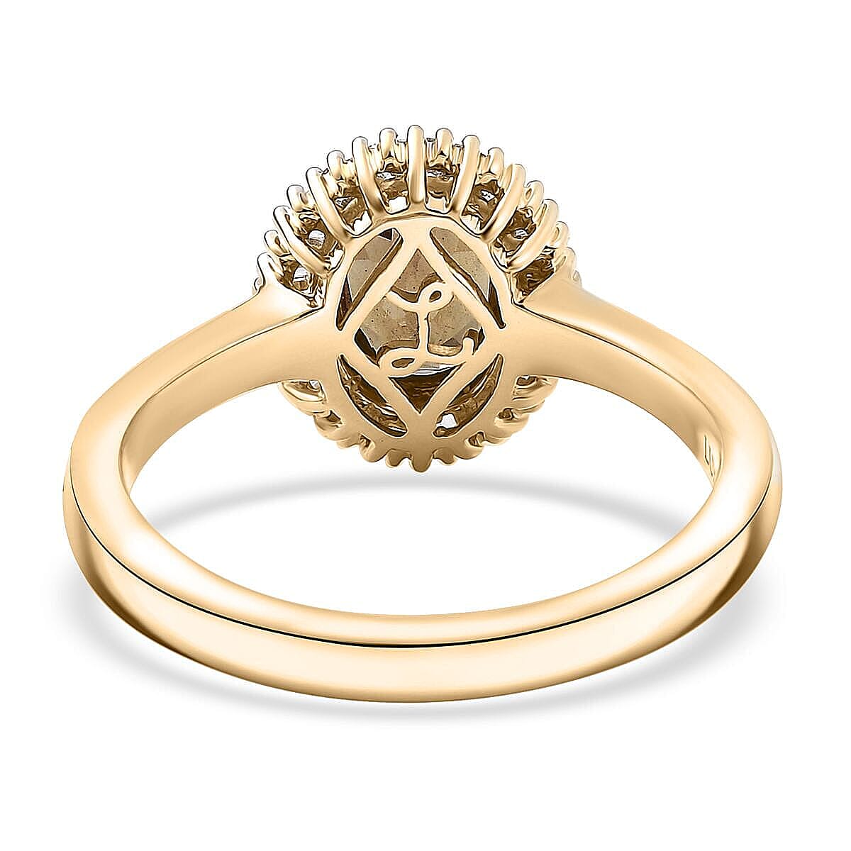 Luxoro AAA Madagascar Color Change Garnet and G-H I2 Diamond 1.70 ctw Starry Bloom Ring in 10K Yellow Gold (Size 10.0) image number 4