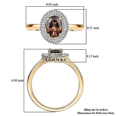 Luxoro AAA Madagascar Color Change Garnet and G-H I2 Diamond 1.70 ctw Starry Bloom Ring in 10K Yellow Gold (Size 10.0)