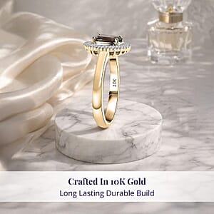 Luxoro 10K Yellow Gold AAA Madagascar Color Change Garnet, Diamond (G-H, I2) (0.23 cts) Ring (Size 11.0) 1.70 ctw