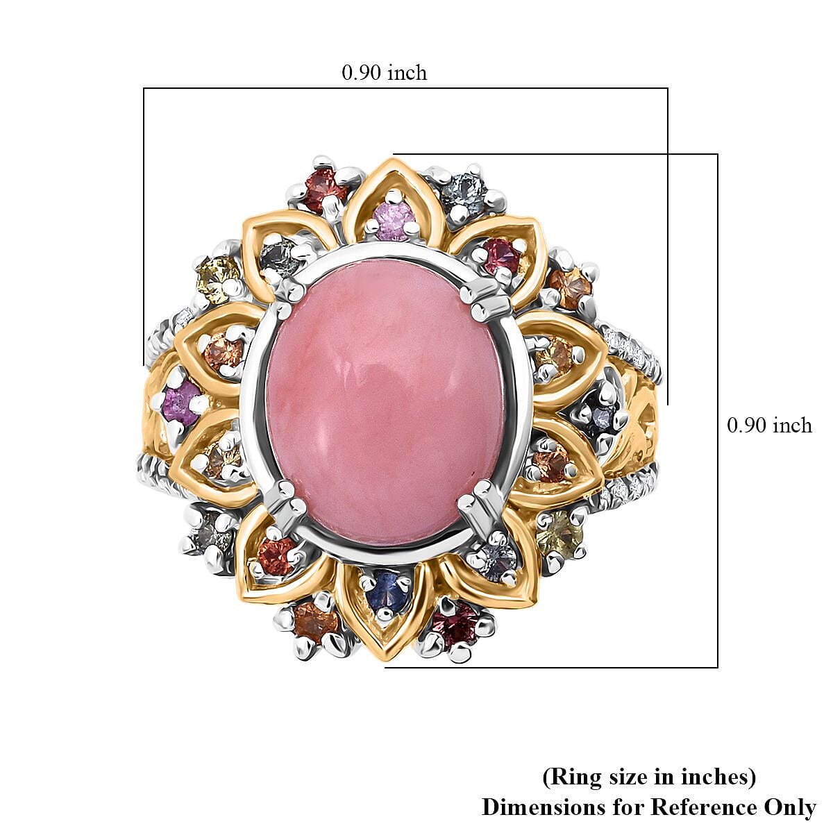D'Joy Ethiopian Welo Opal and Multi Gemstone 3.90 ctw Ring in 18K Vermeil YG and Rhodium Over Sterling Silver image number 5