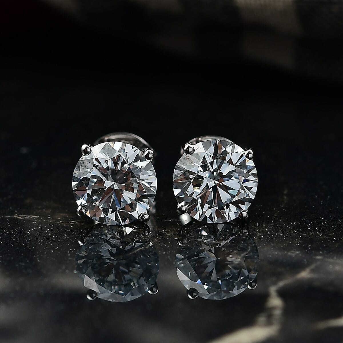 Luxuriant Lab Grown Diamond G-H SI 3.00 ctw Solitaire Stud Earrings in 10K White Gold image number 1