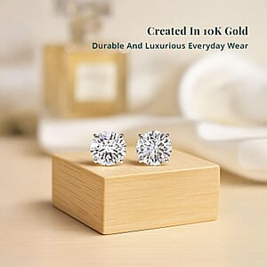 Luxuriant Lab Grown Diamond G-H SI 3.00 ctw Solitaire Stud Earrings in 10K White Gold (Del. In 10-12 Days)