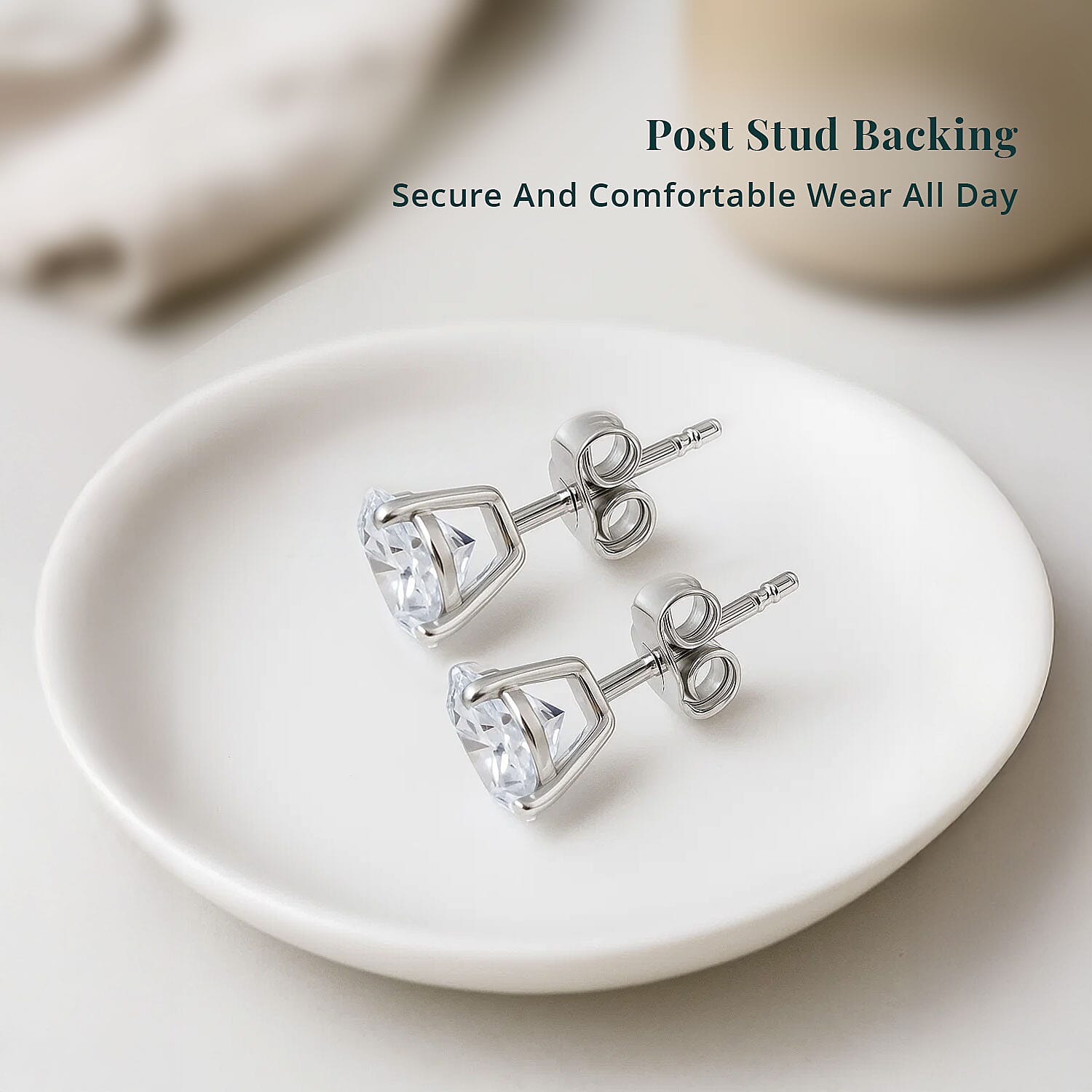 Luxuriant Lab Grown Diamond G-H SI 3.00 ctw Solitaire Stud Earrings in 10K White Gold (Del. In 10-12 Days)