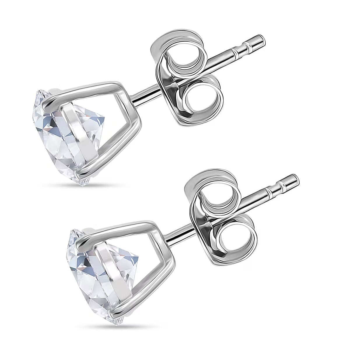 Luxuriant Lab Grown Diamond G-H SI 3.00 ctw Solitaire Stud Earrings in 10K White Gold image number 7