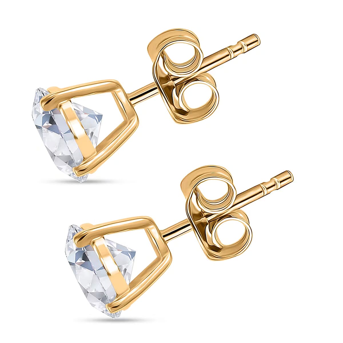 Luxuriant Lab Grown Diamond G-H SI 3.00 ctw Solitaire Stud Earrings in 10K Yellow Gold image number 7