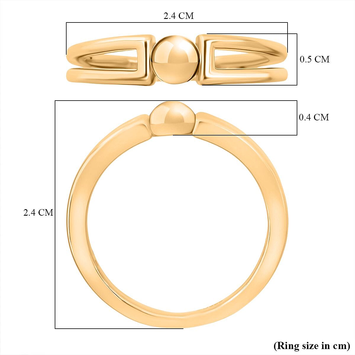 Split Shank Ring in 24K Yellow Gold (Size 6.0) 2.0 Grams