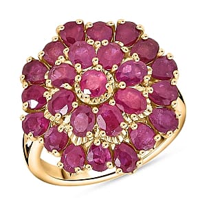African Ruby 6.17 ctw Ring in Vermeil YG Over Sterling Silver (Size 5.5)