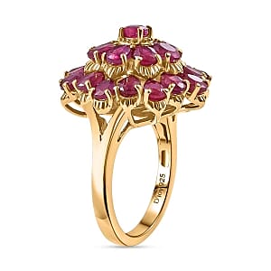 African Ruby 6.17 ctw Ring in Vermeil YG Over Sterling Silver (Size 5.5)