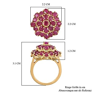 African Ruby 6.17 ctw Ring in Vermeil YG Over Sterling Silver (Size 5.5)