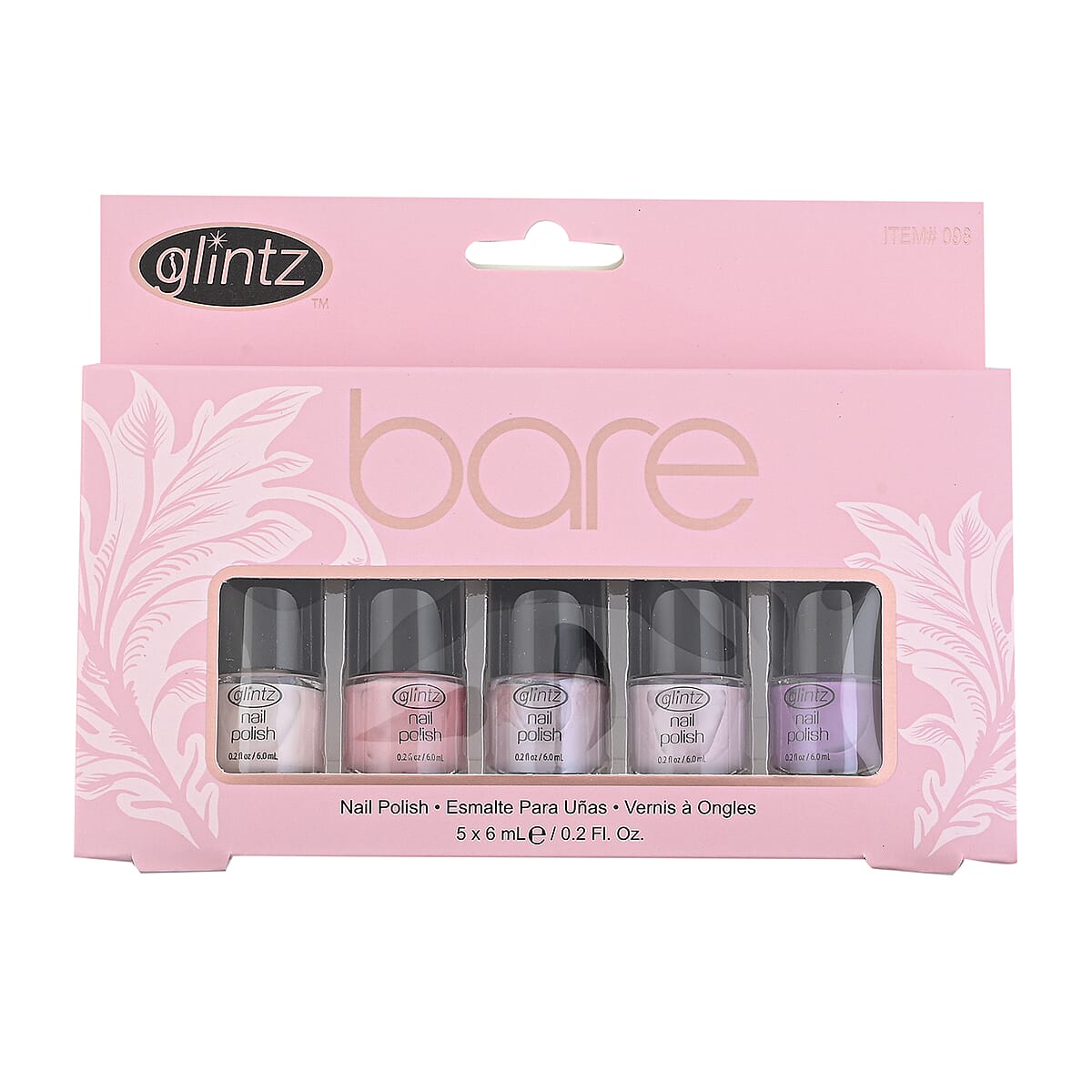 Glintz Bare Shades 5 Piece 0.2 Fl oz. Nail Polish Boxed Set image number 3
