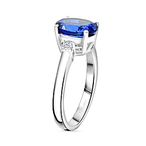 Certified & Appraised Luxoro AAA Tanzanite and G-H I2 Diamond 2.50 ctw Ring in 14K White Gold (Size 10.5)