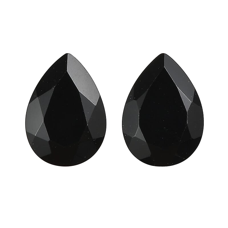 Black Onyx Set of 2 (Pear 7x5 mm) 1.06 ctw Loose Gemstone