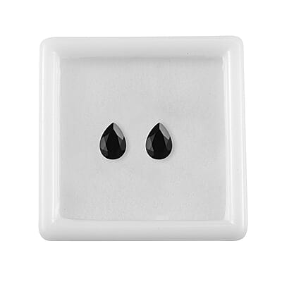 Black Onyx Set of 2 (Pear 7x5 mm) 1.06 ctw Loose Gemstone
