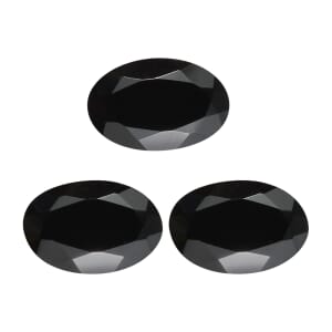 Black Tourmaline Set of 3 (Ovl 6x4 mm) 1.66 ctw