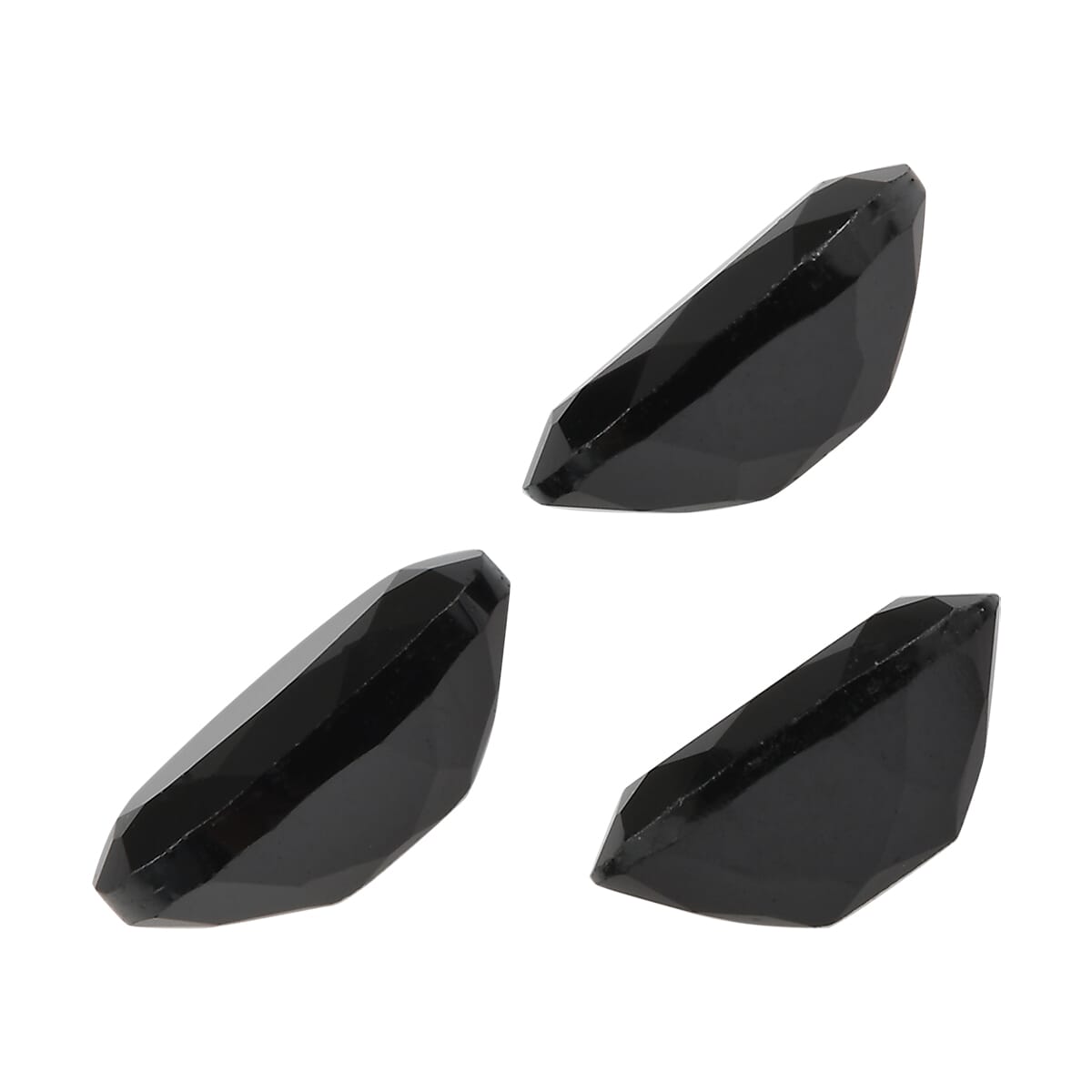 Black Tourmaline Set of 3 (Ovl 6x4 mm) 1.66 ctw image number 2