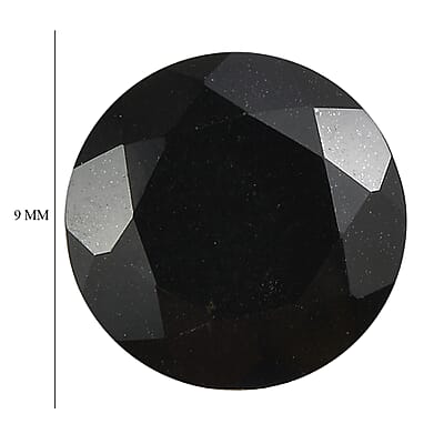 Black Tourmaline (Rnd 9 mm) 2.20 ctw Loose Gemstone