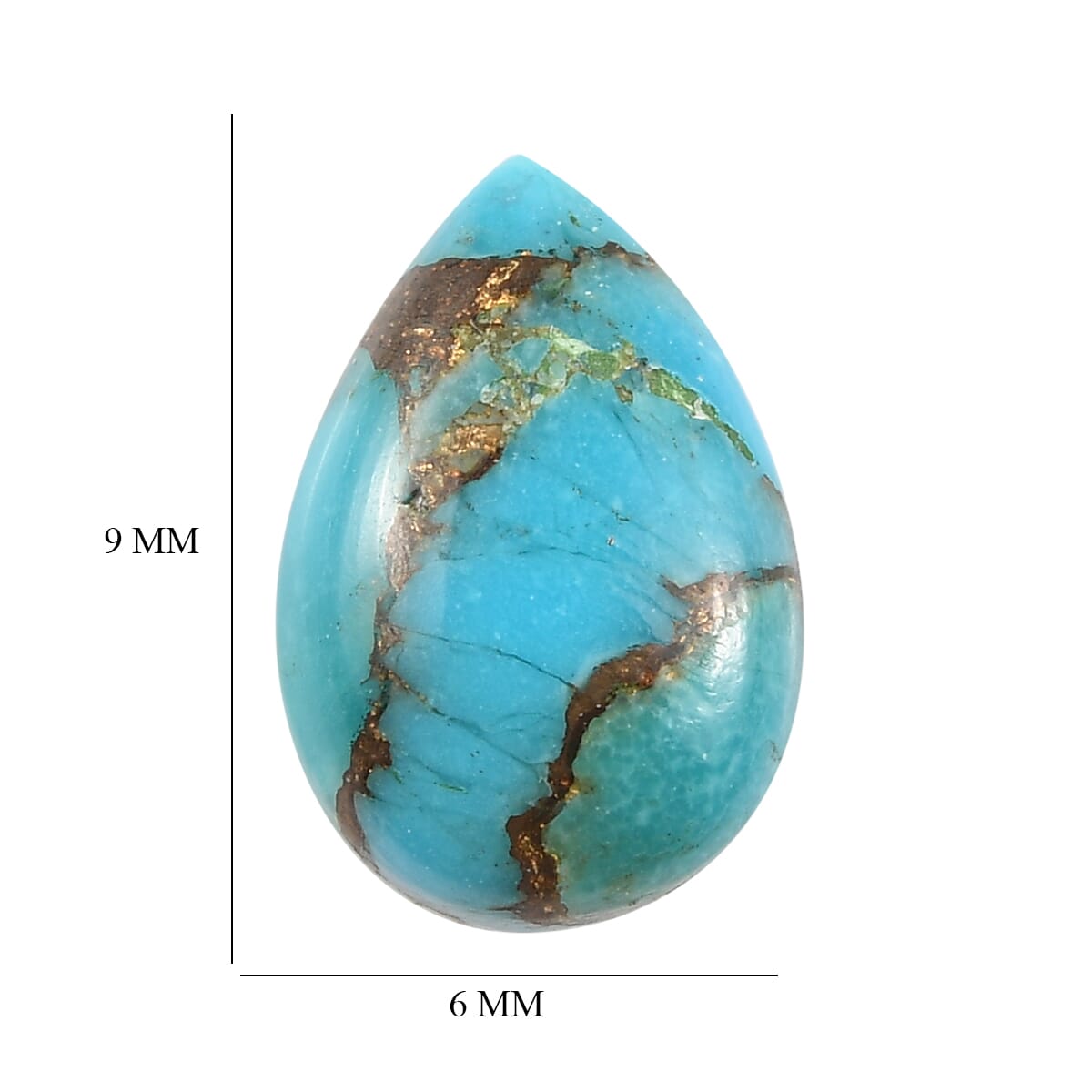 Mojave Blue Turquoise (Pear 9x6 mm) 1.17 ctw image number 4