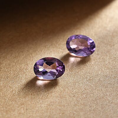 Bolivian Amethyst Set of 2 (Ovl 7x5 mm) 1.20 ctw Loose Gemstone
