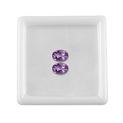 Bolivian Amethyst Set of 2 (Ovl 7x5 mm) 1.20 ctw Loose Gemstone