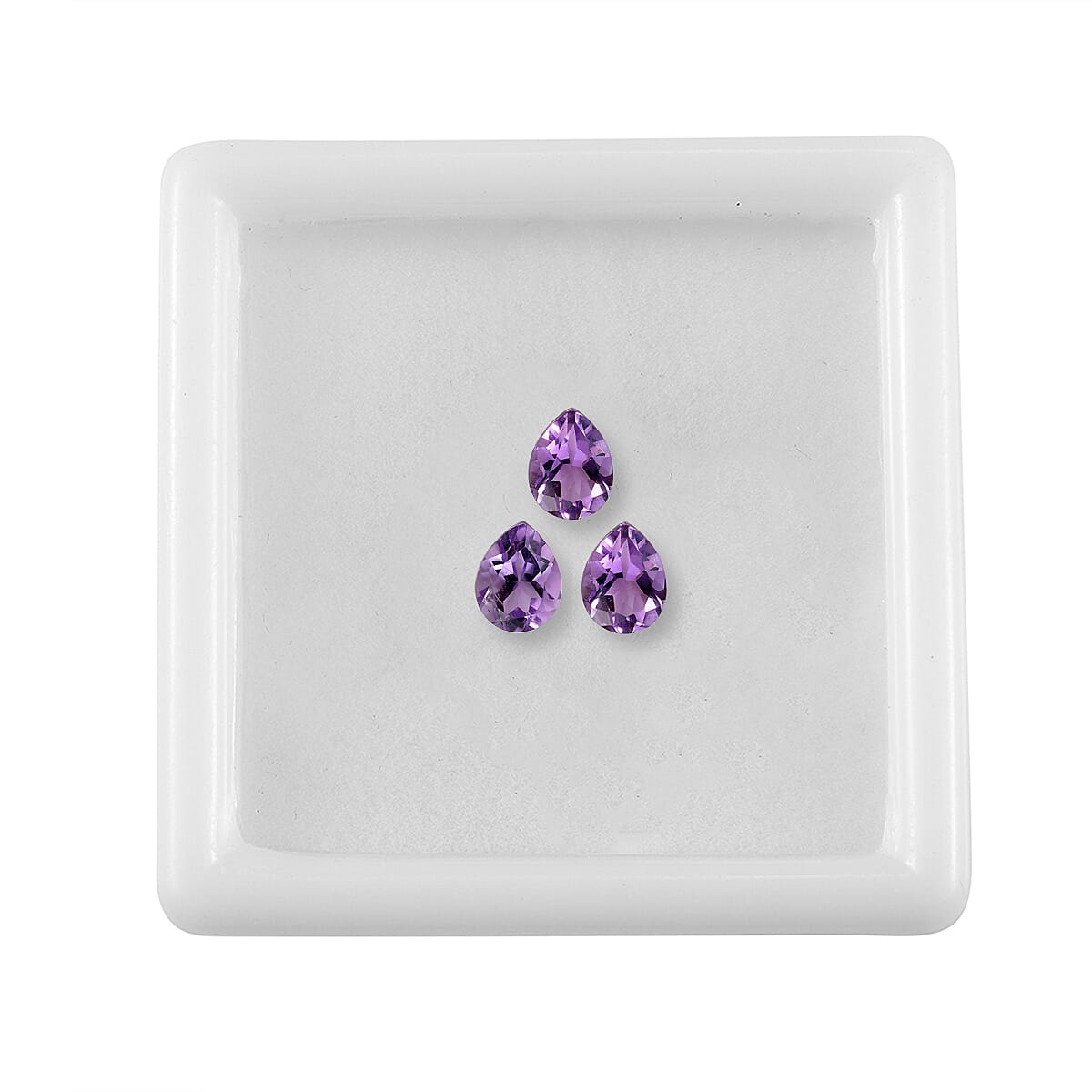 Bolivian Amethyst Set of 3 (Pear 5x4 mm) 0.86 ctw Loose Gemstone