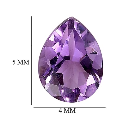 Bolivian Amethyst Set of 3 (Pear 5x4 mm) 0.86 ctw Loose Gemstone