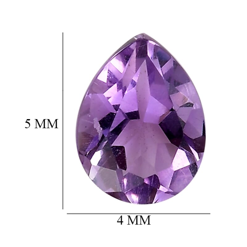 Bolivian Amethyst Set of 3 (Pear 5x4 mm) 0.86 ctw Loose Gemstone