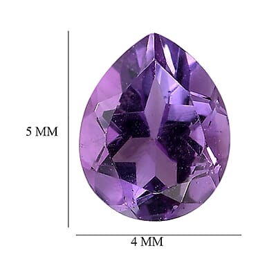 AA Bolivian Amethyst Set of 3 (Pear 5x4 mm) 0.81 ctw Loose Gemstone