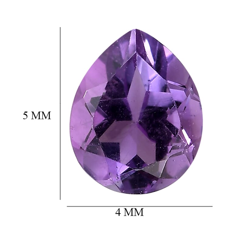 AA Bolivian Amethyst Set of 3 (Pear 5x4 mm) 0.81 ctw Loose Gemstone