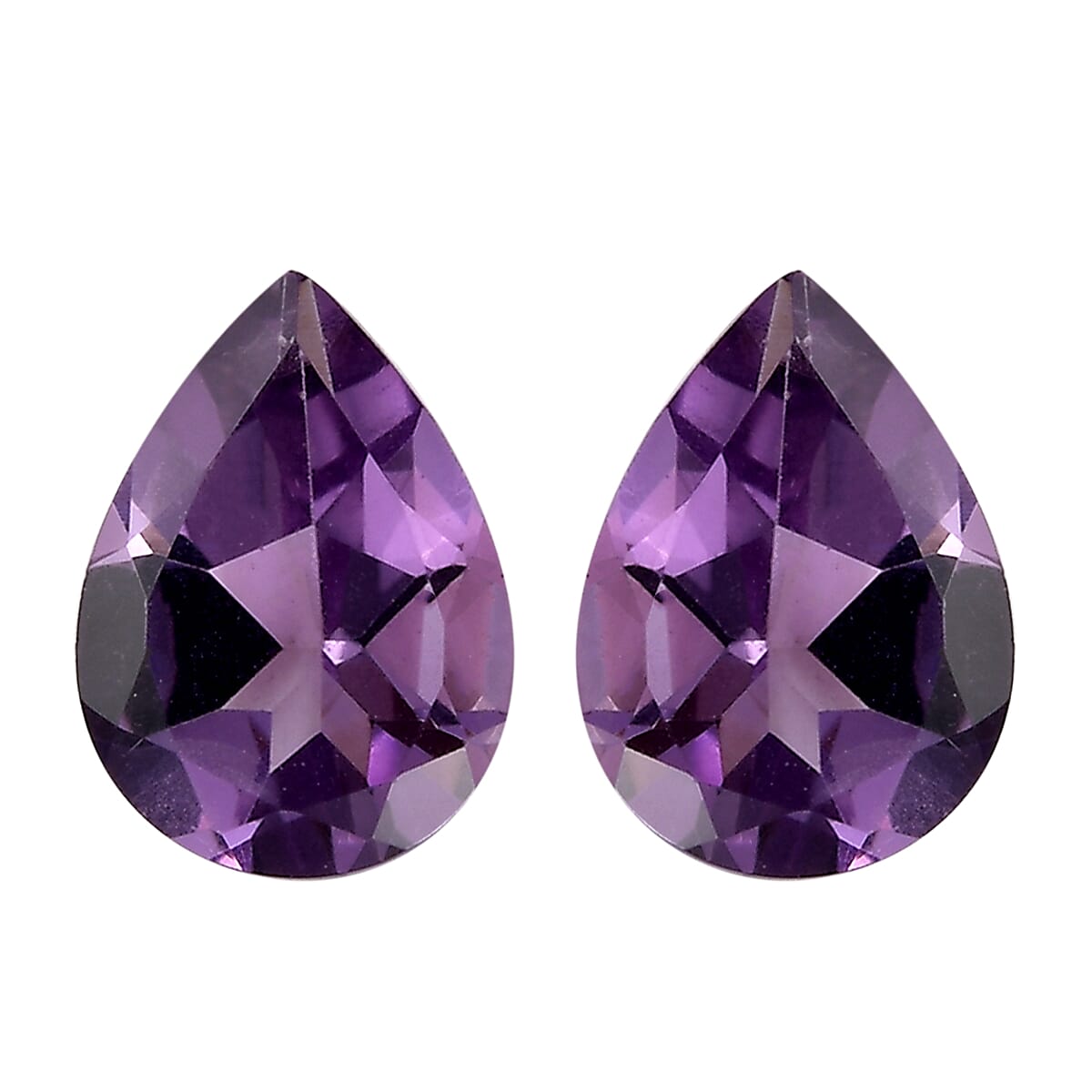 Bolivian Amethyst Set of 2 (Pear 7x5 mm) 1.07 ctw Loose Gemstone image number 0
