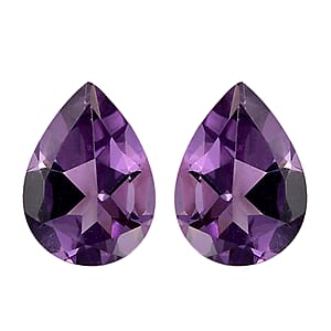 Bolivian Amethyst Set of 2 (Pear 7x5 mm) 1.07 ctw Loose Gemstone
