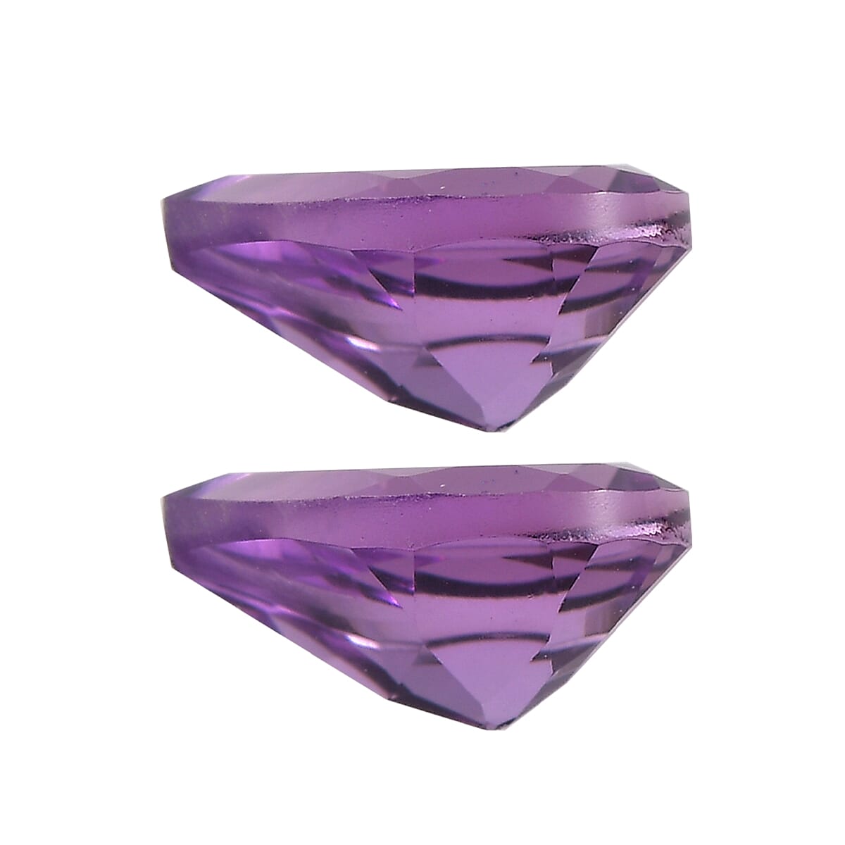 Bolivian Amethyst Set of 2 (Pear 7x5 mm) 1.07 ctw Loose Gemstone image number 2