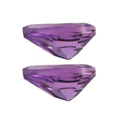 Bolivian Amethyst Set of 2 (Pear 7x5 mm) 1.07 ctw Loose Gemstone
