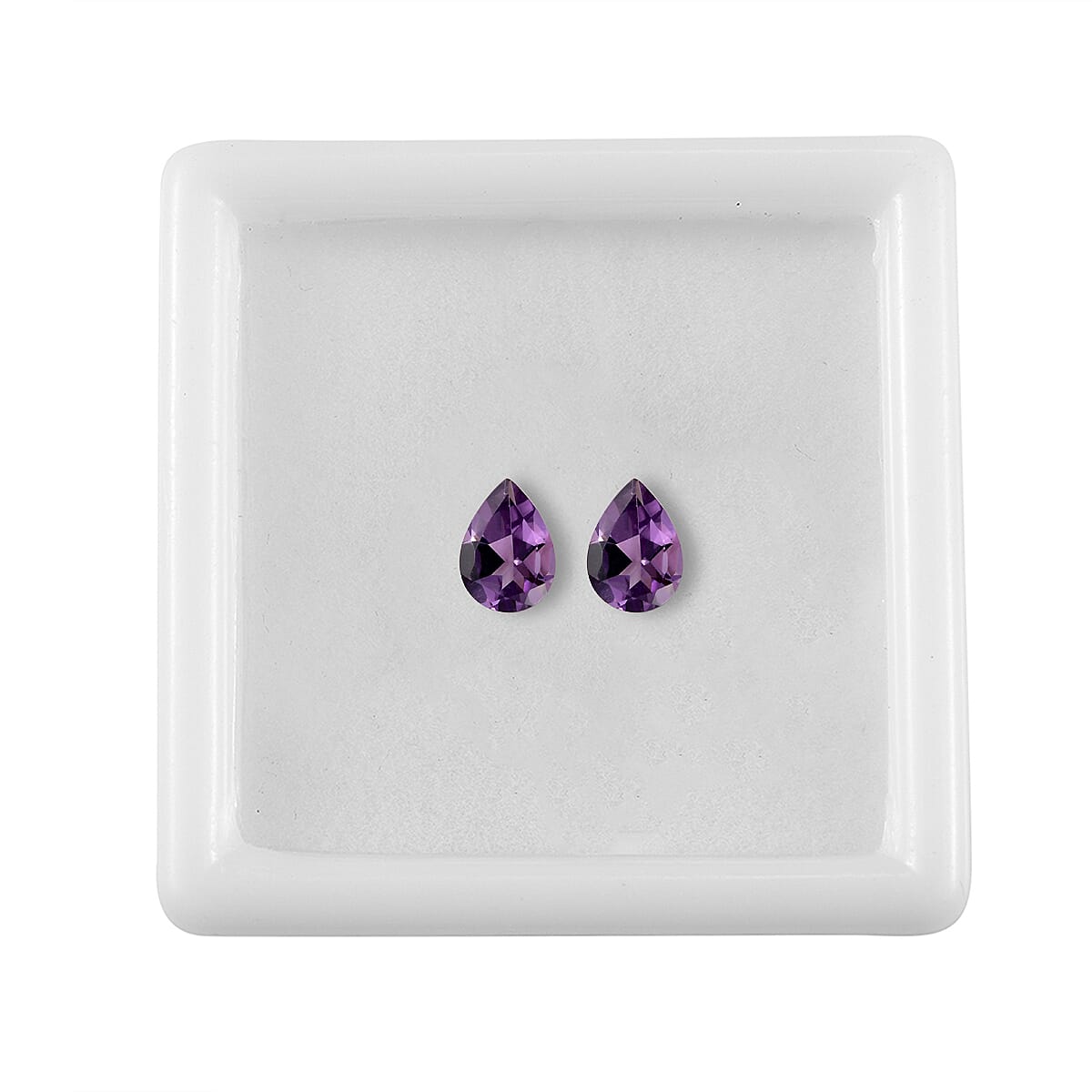 Bolivian Amethyst Set of 2 (Pear 7x5 mm) 1.07 ctw Loose Gemstone image number 3
