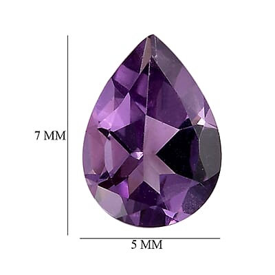 Bolivian Amethyst Set of 2 (Pear 7x5 mm) 1.07 ctw Loose Gemstone