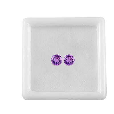 Bolivian Amethyst Set of 2 (Rnd 5 mm) 0.88 ctw Loose Gemstone