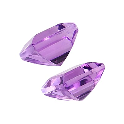 Bolivian Amethyst Set of 2 (Sqr 5 mm) 1.13 ctw Loose Gemstone