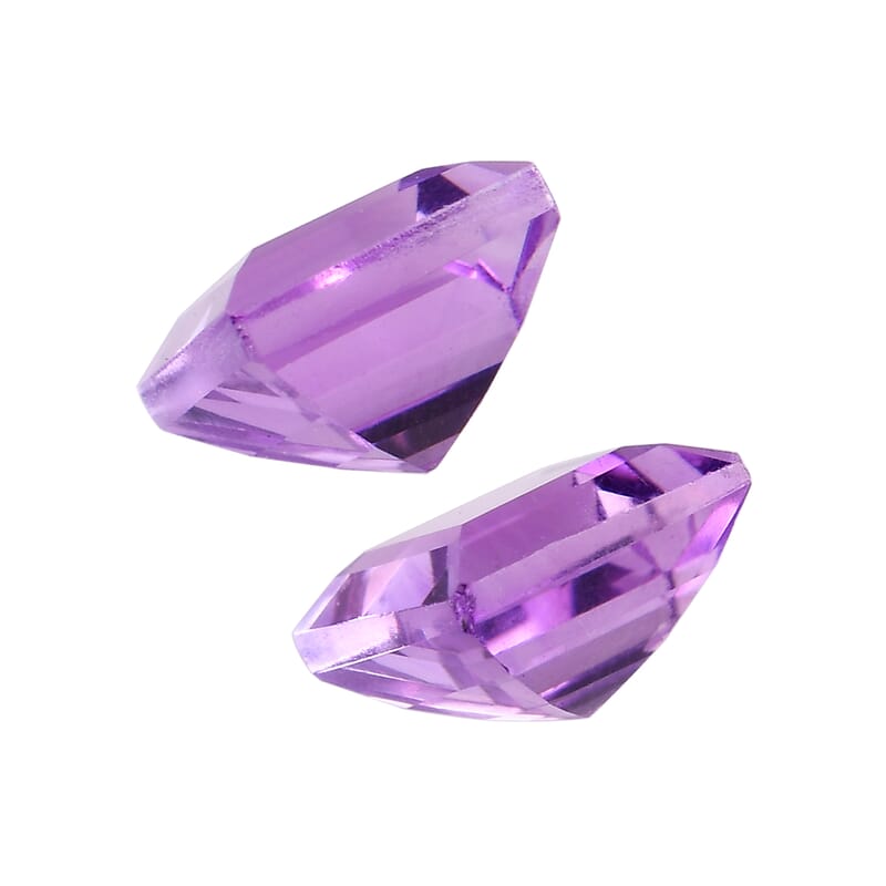 Bolivian Amethyst Set of 2 (Sqr 5 mm) 1.13 ctw Loose Gemstone
