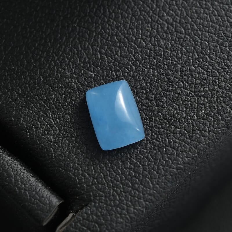 AA Dyed Light Blue Color Jade (Cush 7x5 mm) 1.22 ctw Loose Gemstone