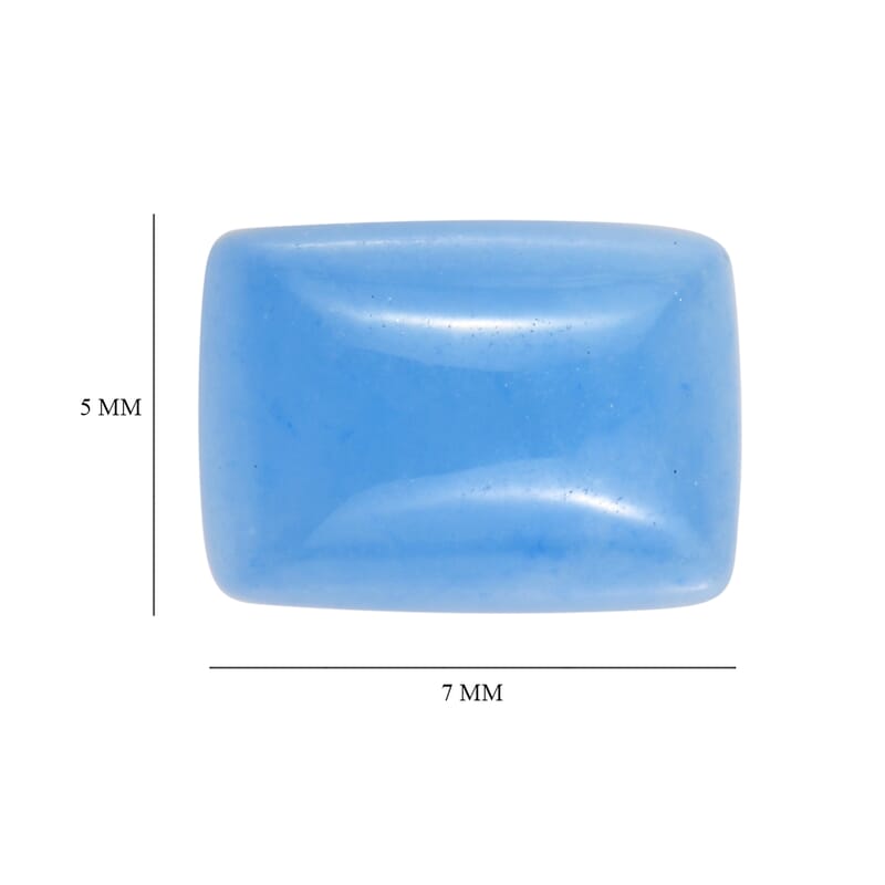 AA Dyed Light Blue Color Jade (Cush 7x5 mm) 1.22 ctw Loose Gemstone
