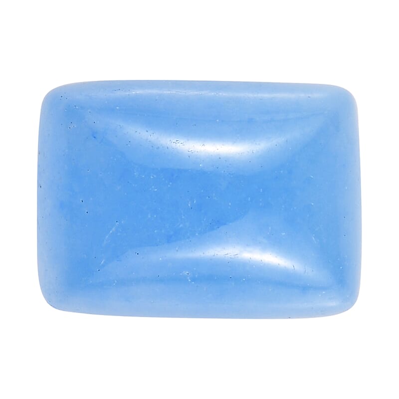 AAA Dyed Light Blue Color Jade (Cush 7x5 mm) 1.20 ctw Loose Gemstone