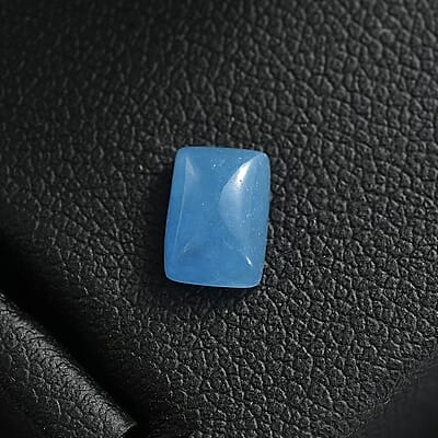 AAA Dyed Light Blue Color Jade (Cush 7x5 mm) 1.20 ctw Loose Gemstone