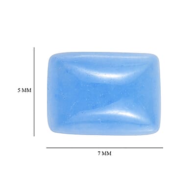 AAA Dyed Light Blue Color Jade (Cush 7x5 mm) 1.20 ctw Loose Gemstone