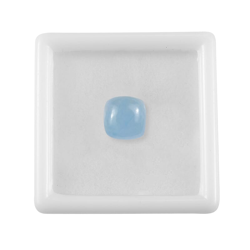 Dyed Light Blue Color Jade (Cush 9x9 mm) 3.14 ctw Loose Gemstone