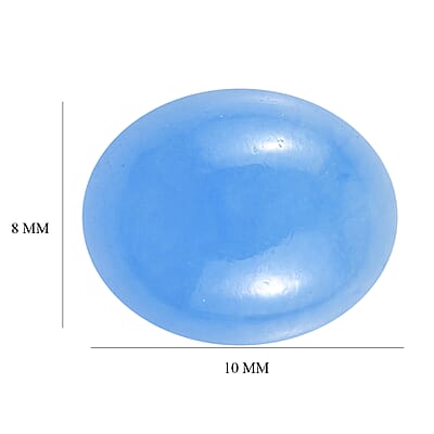 AA Dyed Light Blue Color Jade (Ovl 10x8 mm) 3.10 ctw Loose Gemstone