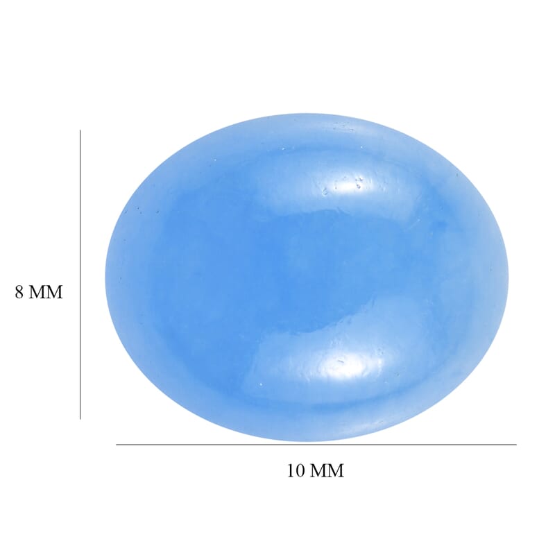 AA Dyed Light Blue Color Jade (Ovl 10x8 mm) 3.10 ctw Loose Gemstone