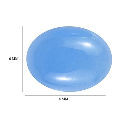 AA Dyed Light Blue Color Jade Set of 2 (Ovl 8x6 mm) 3.00 ctw Loose Gemstone