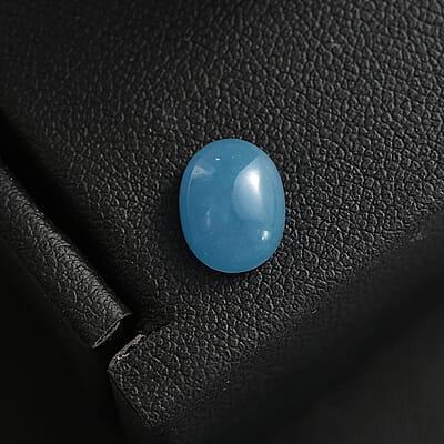 AA Dyed Light Blue Color Jade (Ovl 9x7 mm) 2.28 ctw Loose Gemstone