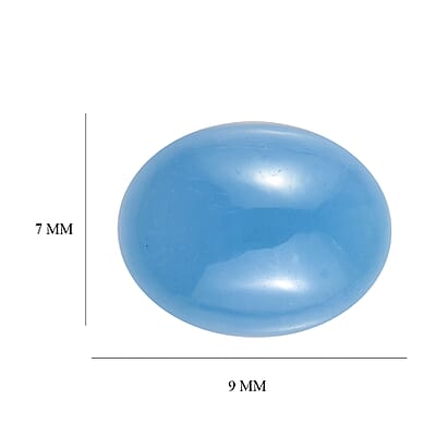AA Dyed Light Blue Color Jade (Ovl 9x7 mm) 2.28 ctw Loose Gemstone